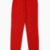 Red short-sleeve kids' nightwear set with matching printed t-shirt and pajama pants for 5 to 6 years