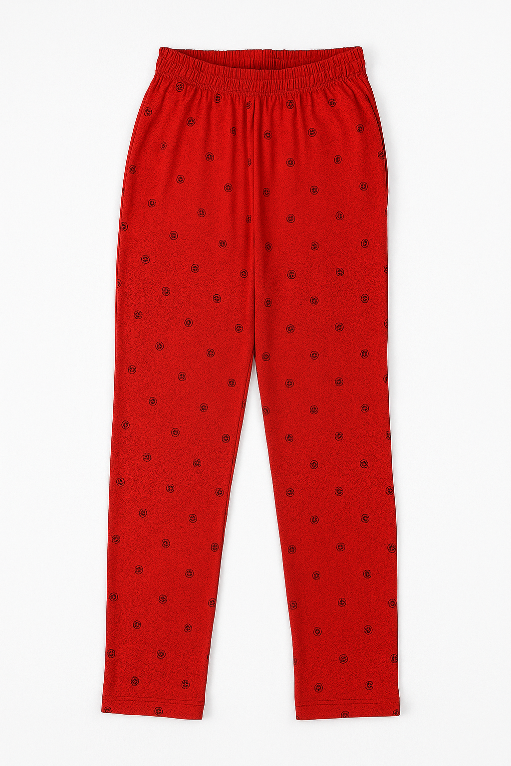 Red short-sleeve kids' nightwear set with matching printed t-shirt and pajama pants for 5 to 6 years