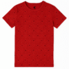 Red short-sleeve kids' nightwear set with matching printed t-shirt and pajama pants for 5 to 6 years