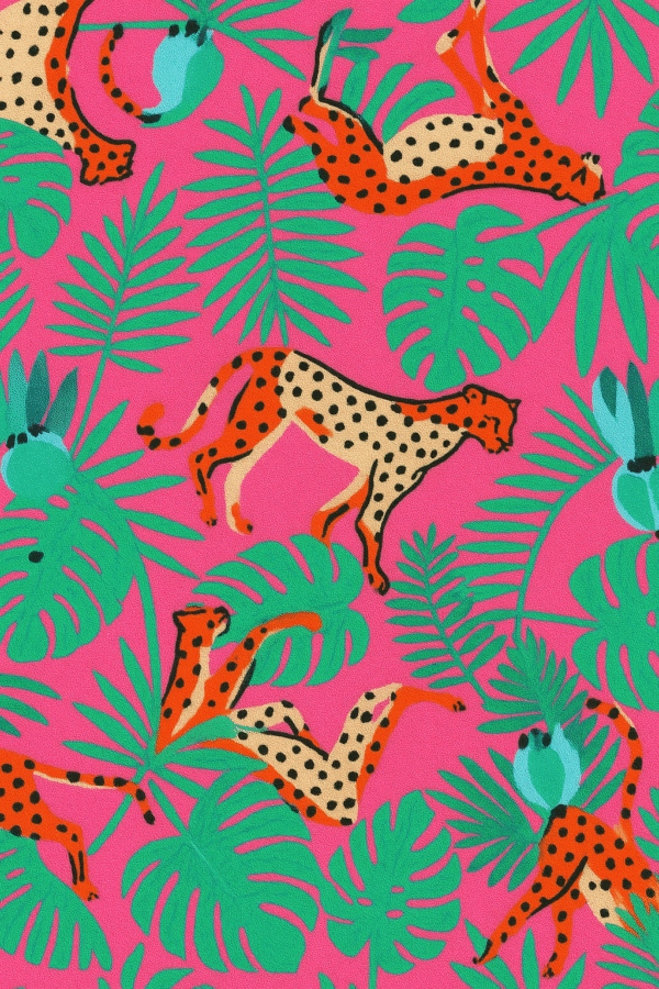Colorful kids trouser with zebra and leaf print on red base