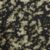 Black frock for girls with all-over olive green camouflage-style floral print