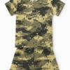 Kids army camouflage pajama set with abstract black and green pattern