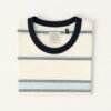 Classic Cream Striped Crewneck T-Shirt – Minimalist Export Edition