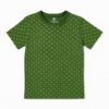 Green short-sleeve kids' night suit with diamond pattern - t-shirt and leggings set