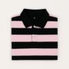 Black & Pink Striped Polo Shirt – Premium Export Quality