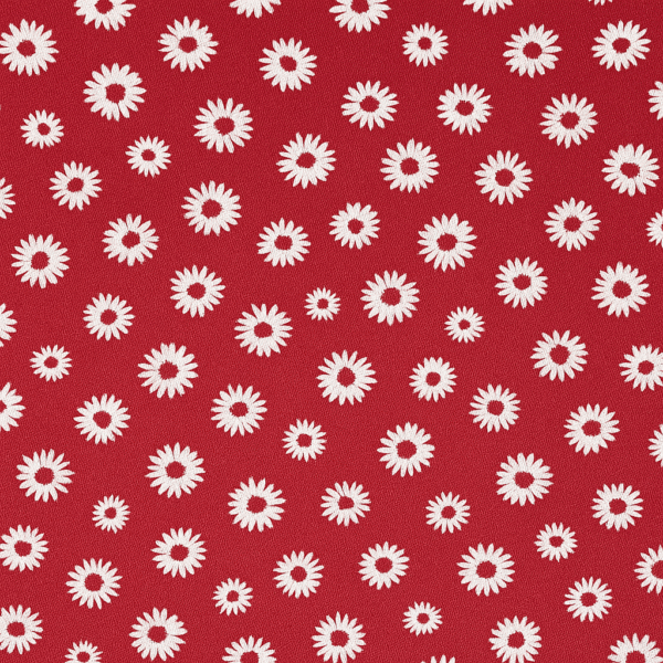 Red kids T-shirt with all-over white daisy print for children aged 4–5 years