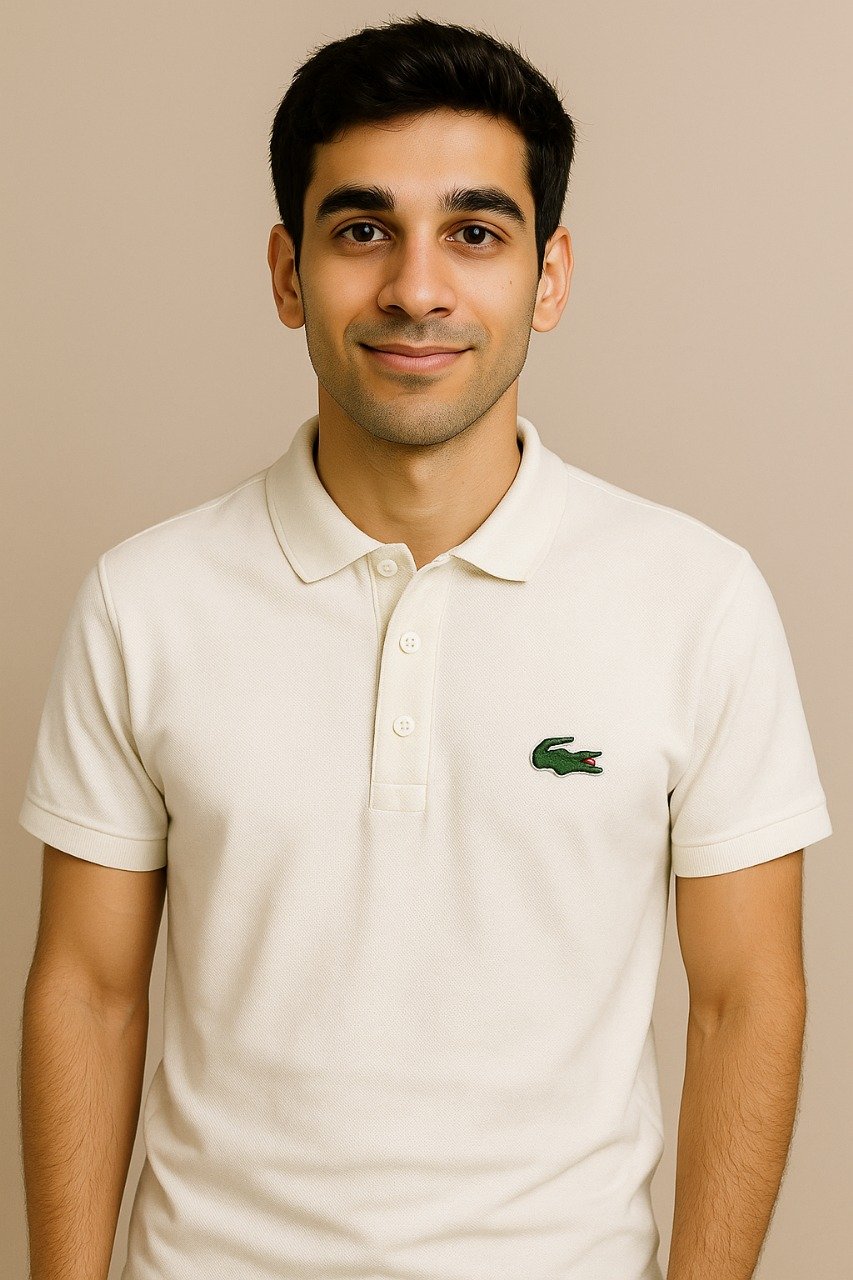 Folded Lacoste white polo shirt with embroidered crocodile logo