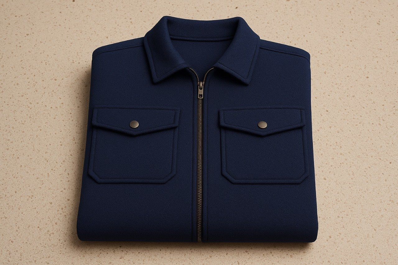 Men’s Navy Blue Zip-Up Hoodie - Image 2