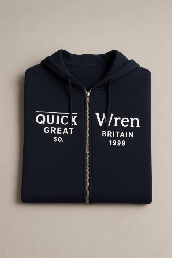 Men’s Navy Blue Zip-Up Hoodie