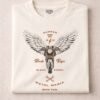 Beige Motorcycle Wings Graphic Oversized T-Shirt for Men