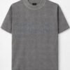 Dark Grey “Worldwide” Embossed Graphic Oversized T-Shirt for Men