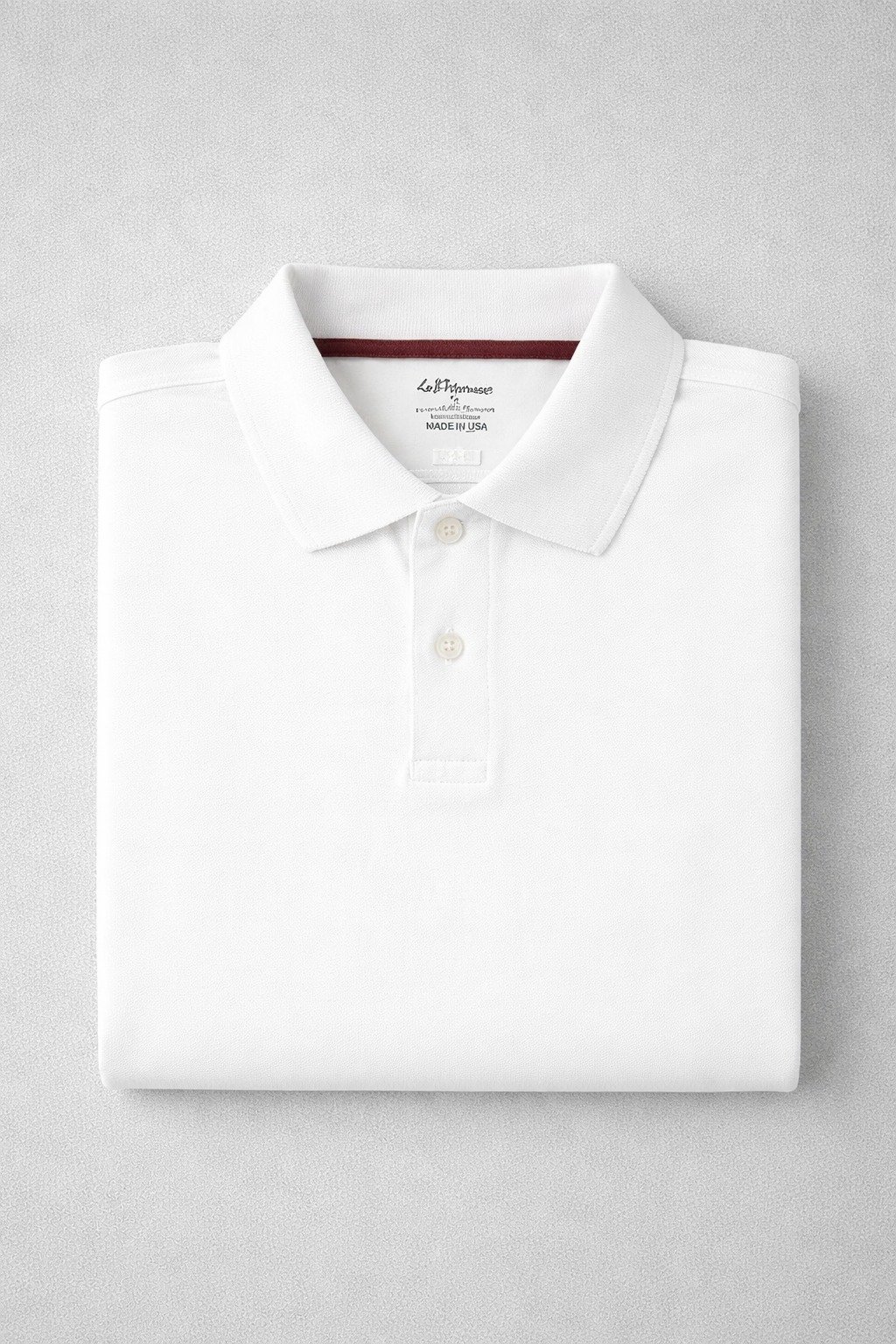 Classic White Cotton Polo Shirt - Image 2